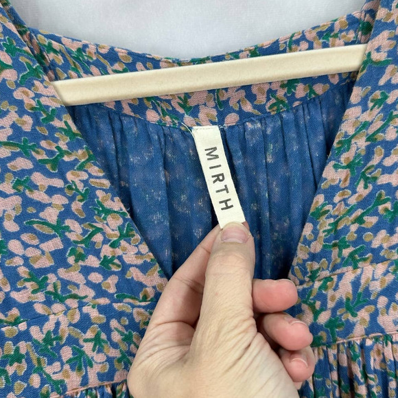 Mirth Pueblo Maxi Caftan Dress Handmade Gauze Cotton Cottagecore size XS - Picture 8 of 11